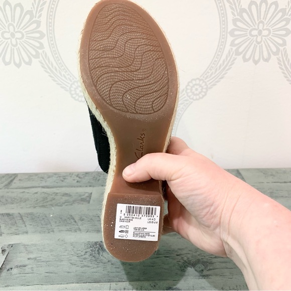 SOLD NEW Clarks Sandals Espadrille Slide Black 6.5 - Picture 13 of 15